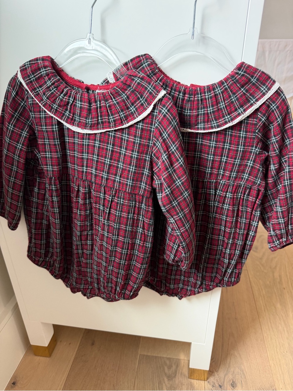H&M Plaid Bubble Romper Set | Matching Sisters/Twins Holiday Outfit